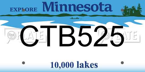 CTB525 Minnesota License Plate