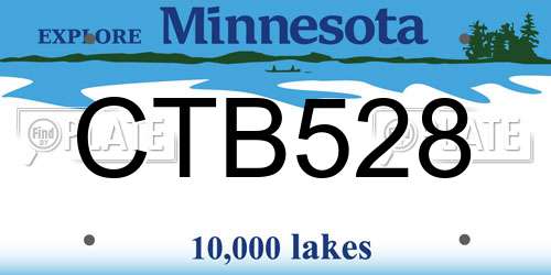 CTB528 Minnesota License Plate