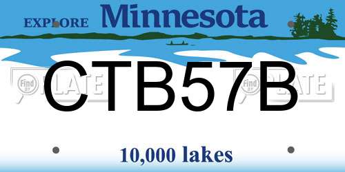 CTB57B Minnesota License Plate