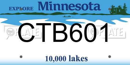 CTB601 Minnesota License Plate