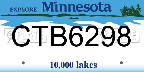 CTB6298 Minnesota License Plate