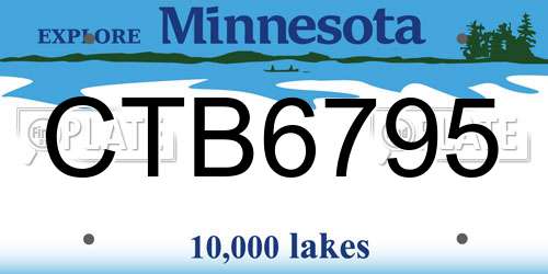 CTB6795 Minnesota License Plate