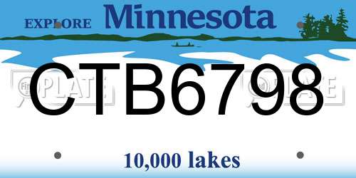 CTB6798 Minnesota License Plate