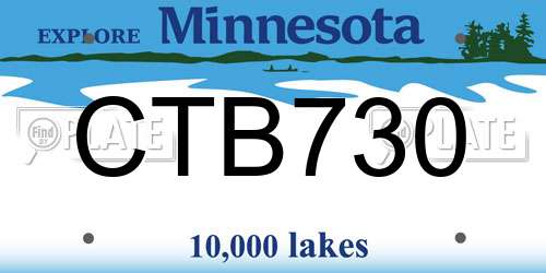 CTB730 Minnesota License Plate
