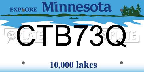 CTB73Q Minnesota License Plate