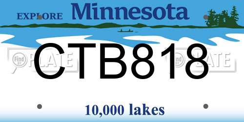 CTB818 Minnesota License Plate