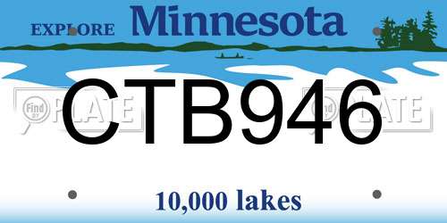 CTB946 Minnesota License Plate