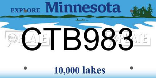 CTB983 Minnesota License Plate