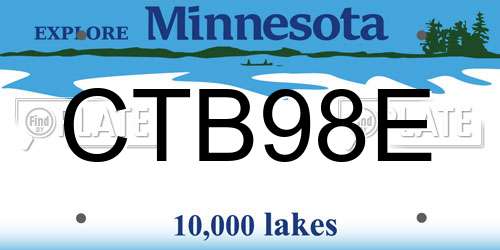 CTB98E Minnesota License Plate