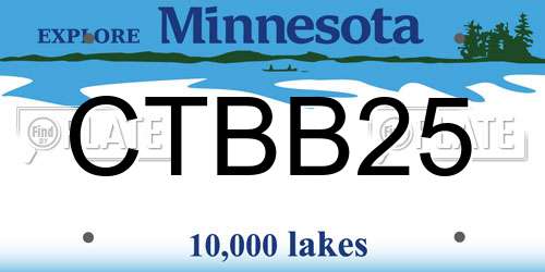 CTBB25 Minnesota License Plate