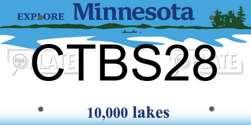 CTBS28 Minnesota License Plate