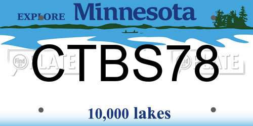 CTBS78 Minnesota License Plate