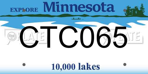 CTC065 Minnesota License Plate