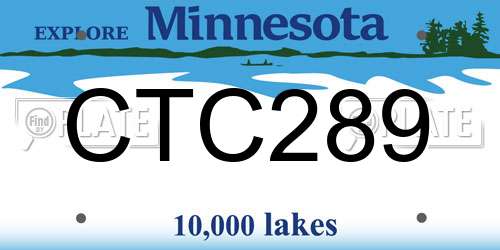 CTC289 Minnesota License Plate
