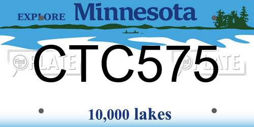 CTC575 Minnesota License Plate