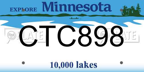 CTC898 Minnesota License Plate