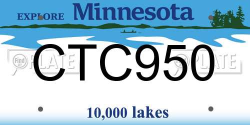 CTC950 Minnesota License Plate