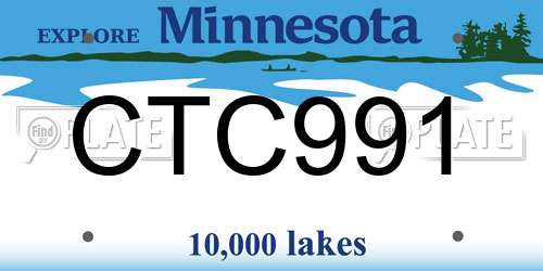 CTC991 Minnesota License Plate