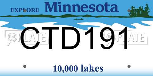 CTD191 Minnesota License Plate