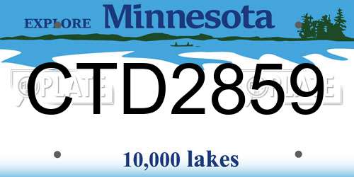CTD2859 Minnesota License Plate