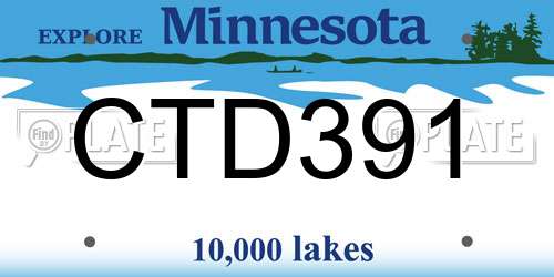 CTD391 Minnesota License Plate