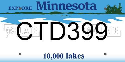 CTD399 Minnesota License Plate