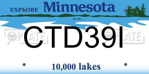 CTD39I Minnesota License Plate