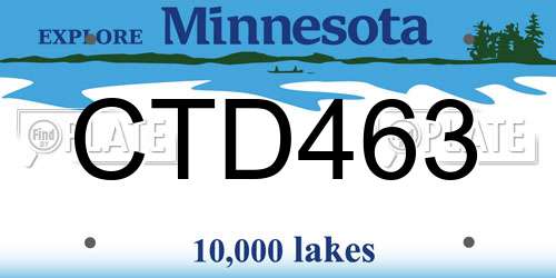 CTD463 Minnesota License Plate
