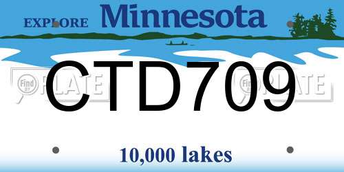 CTD709 Minnesota License Plate