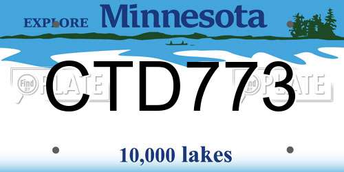 CTD773 Minnesota License Plate