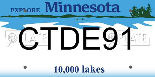 CTDE91 Minnesota License Plate