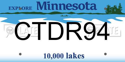 CTDR94 Minnesota License Plate