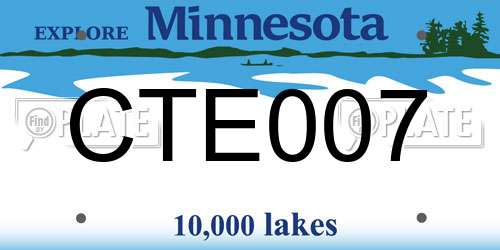 CTE007 Minnesota License Plate