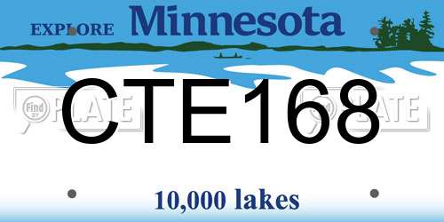 CTE168 Minnesota License Plate