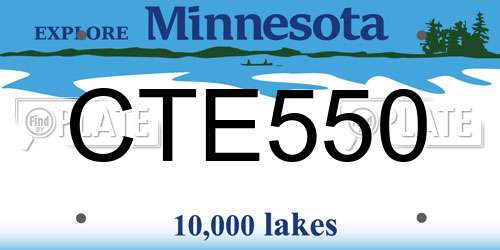 CTE550 Minnesota License Plate