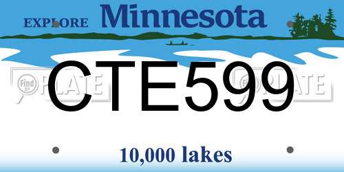 CTE599 Minnesota License Plate