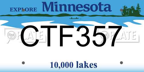 CTF357 Minnesota License Plate