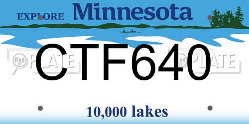 CTF640 Minnesota License Plate