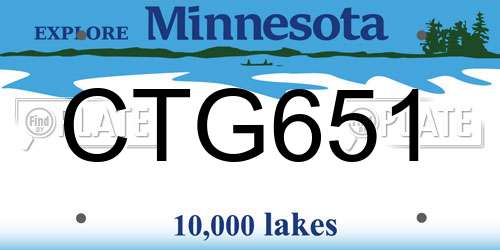 CTG651 Minnesota License Plate