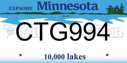 CTG994 Minnesota License Plate