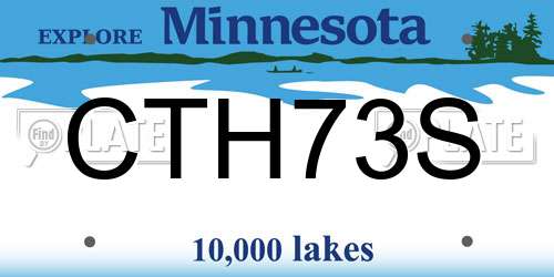 CTH73S Minnesota License Plate