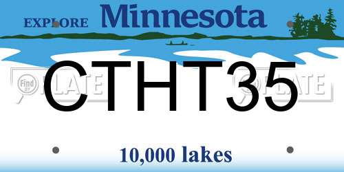 CTHT35 Minnesota License Plate