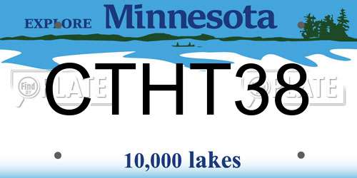 CTHT38 Minnesota License Plate