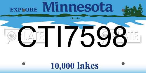 CTI7598 Minnesota License Plate