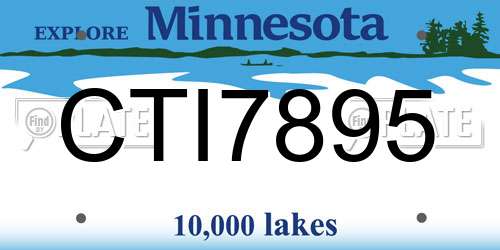 CTI7895 Minnesota License Plate