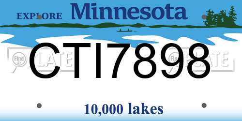 CTI7898 Minnesota License Plate