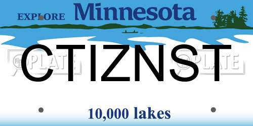 CTIZNST Minnesota License Plate