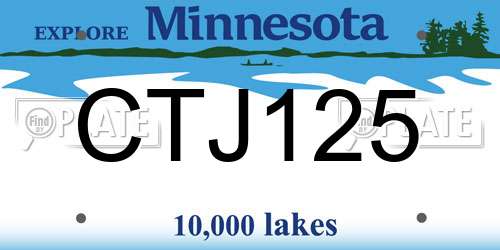 CTJ125 Minnesota License Plate