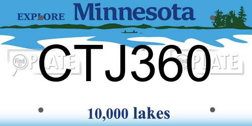 CTJ360 Minnesota License Plate