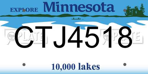 CTJ4518 Minnesota License Plate